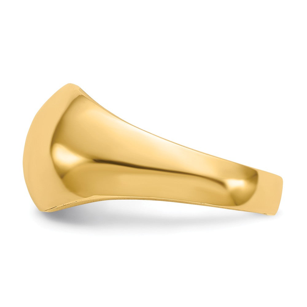 14k Yellow Gold 10mm Domed-top Tapered Cigar Wedding Band Ring, Size: 7