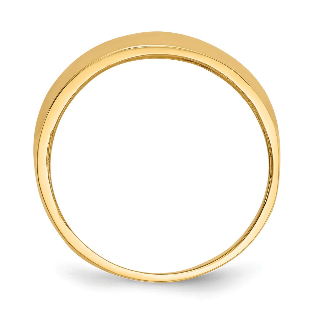 14k Yellow Gold Ridge-edged Dome Ring, Size: 7.5