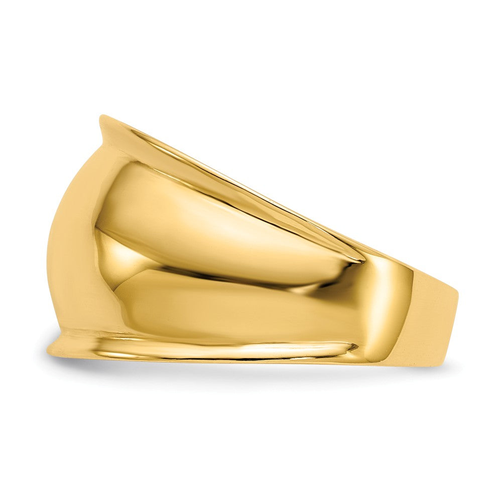 14k Yellow Gold Ridge-edged Dome Ring, Size: 7.5