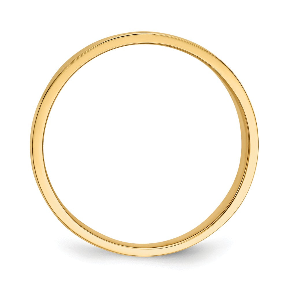 14k Yellow Gold 15mm Flat-top Tapered Cigar Wedding Band Ring, Size: 7