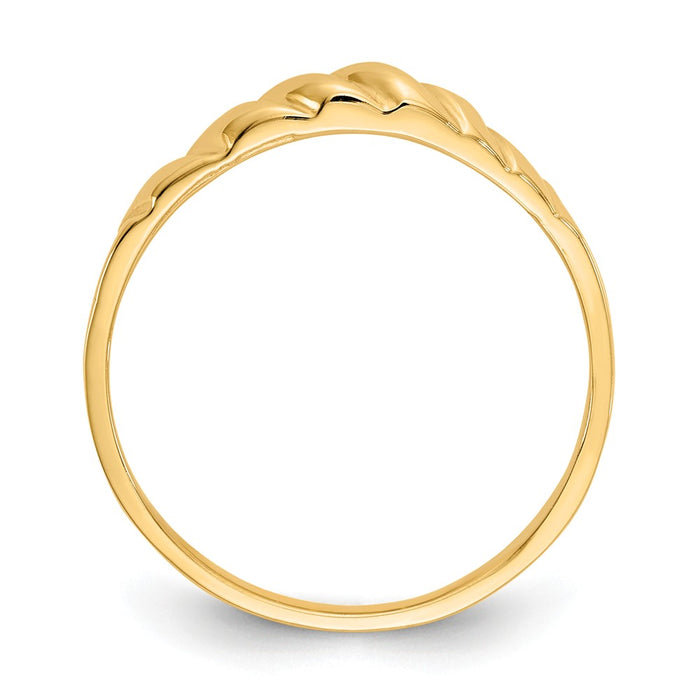 14k Yellow Gold Satin Valley Dome Ring, Size: 6