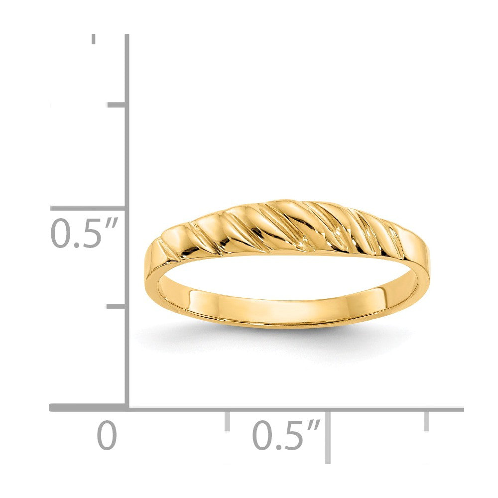 14k Yellow Gold Satin Valley Dome Ring, Size: 6