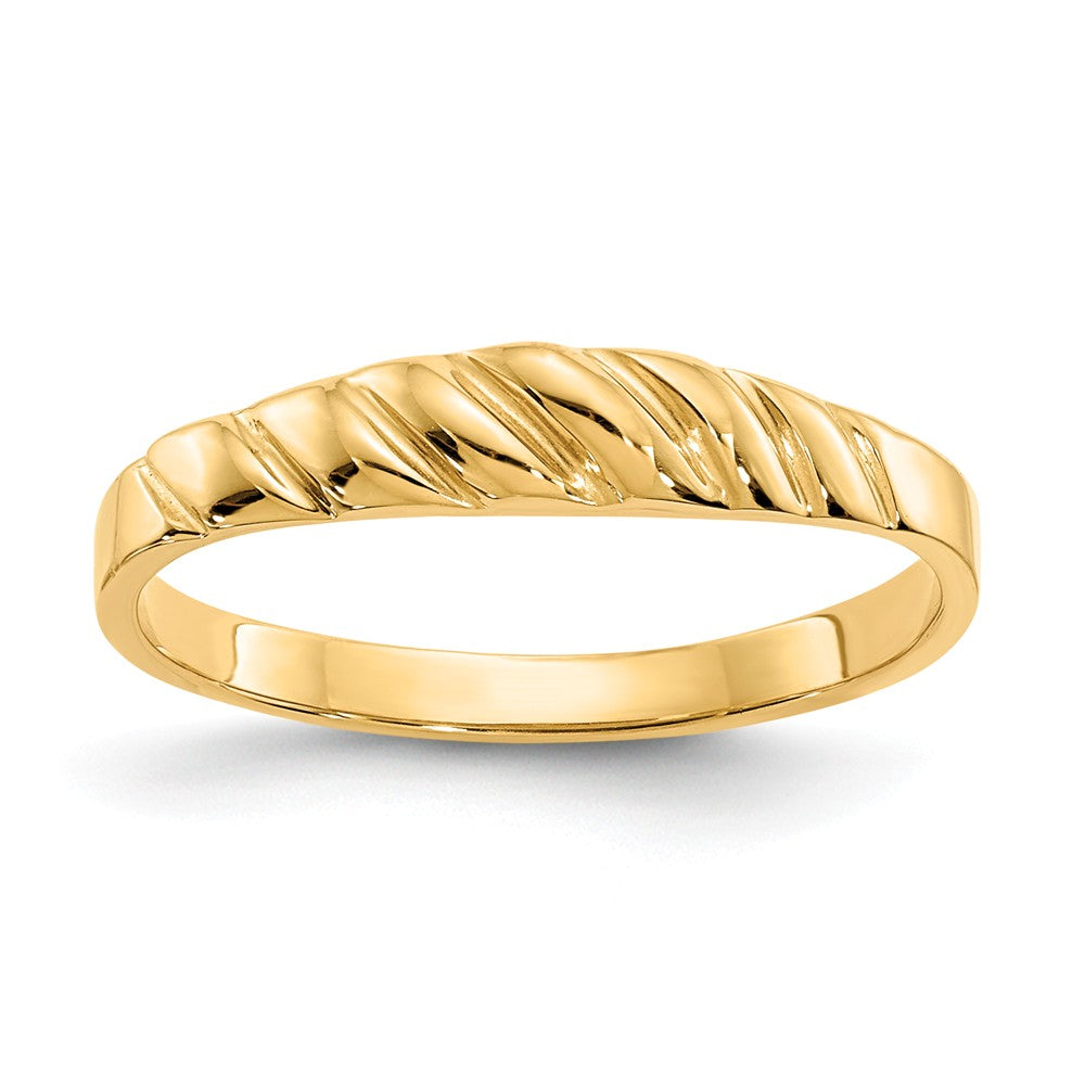 14k Yellow Gold Satin Valley Dome Ring, Size: 6