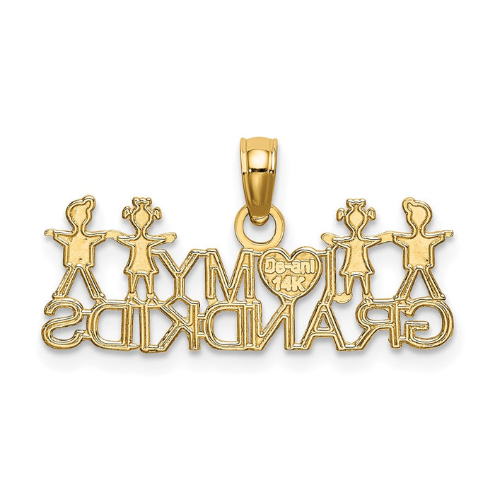 Million Charms 14K Yellow Gold Themed I Love My Grandkids Charms