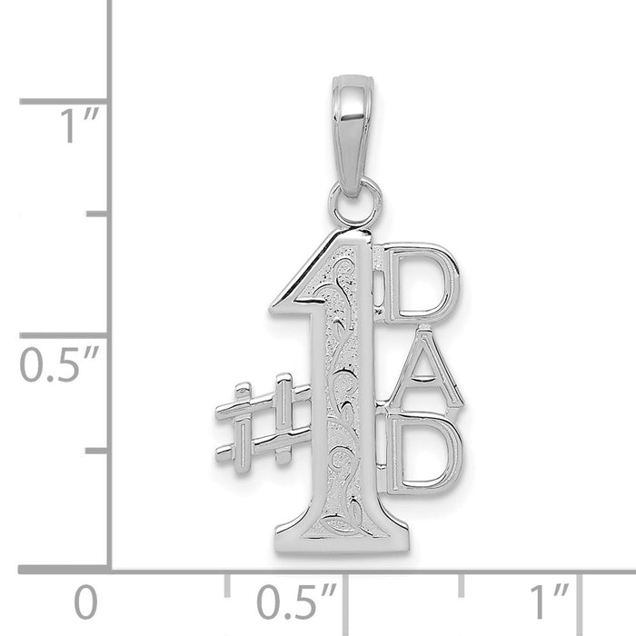 Million Charms 14K White Gold Themed #1 Dad Charm