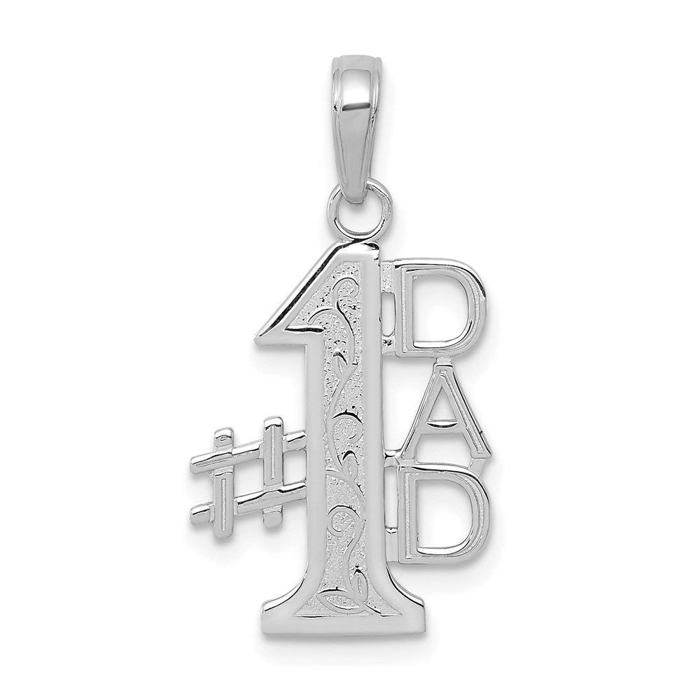 Million Charms 14K White Gold Themed #1 Dad Charm