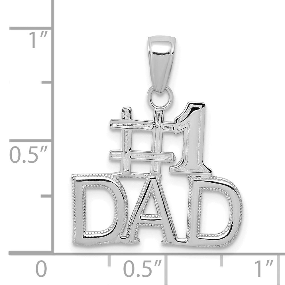 Million Charms 14K White Gold Themed #1 Dad Charm