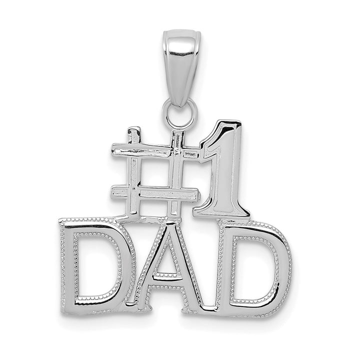 Million Charms 14K White Gold Themed #1 Dad Charm