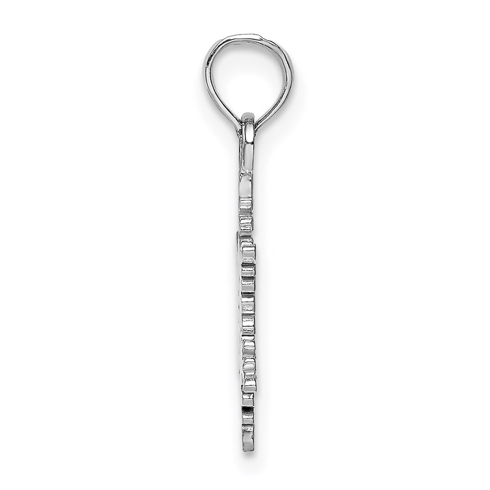 Million Charms 14K White Gold Themed Small Snowflake Pendant