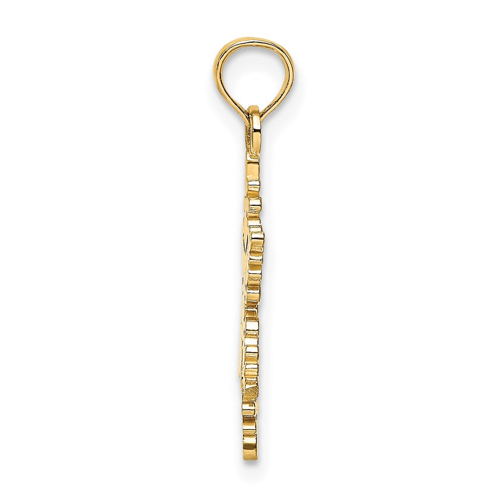 Million Charms 14K Yellow Gold Themed Polished Snowflake Charm