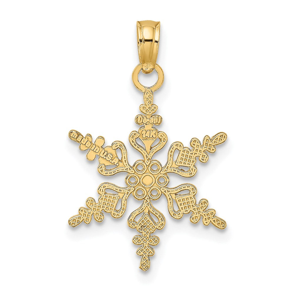 Million Charms 14K Yellow Gold Themed Polished Snowflake Charm