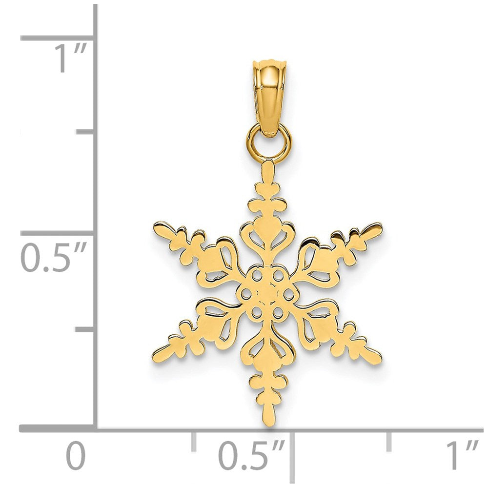 Million Charms 14K Yellow Gold Themed Polished Snowflake Charm