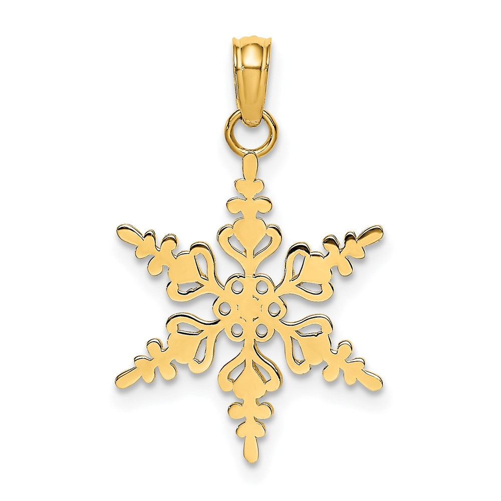 Million Charms 14K Yellow Gold Themed Polished Snowflake Charm