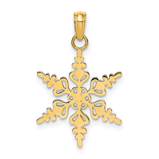 Million Charms 14K Yellow Gold Themed Polished Snowflake Charm