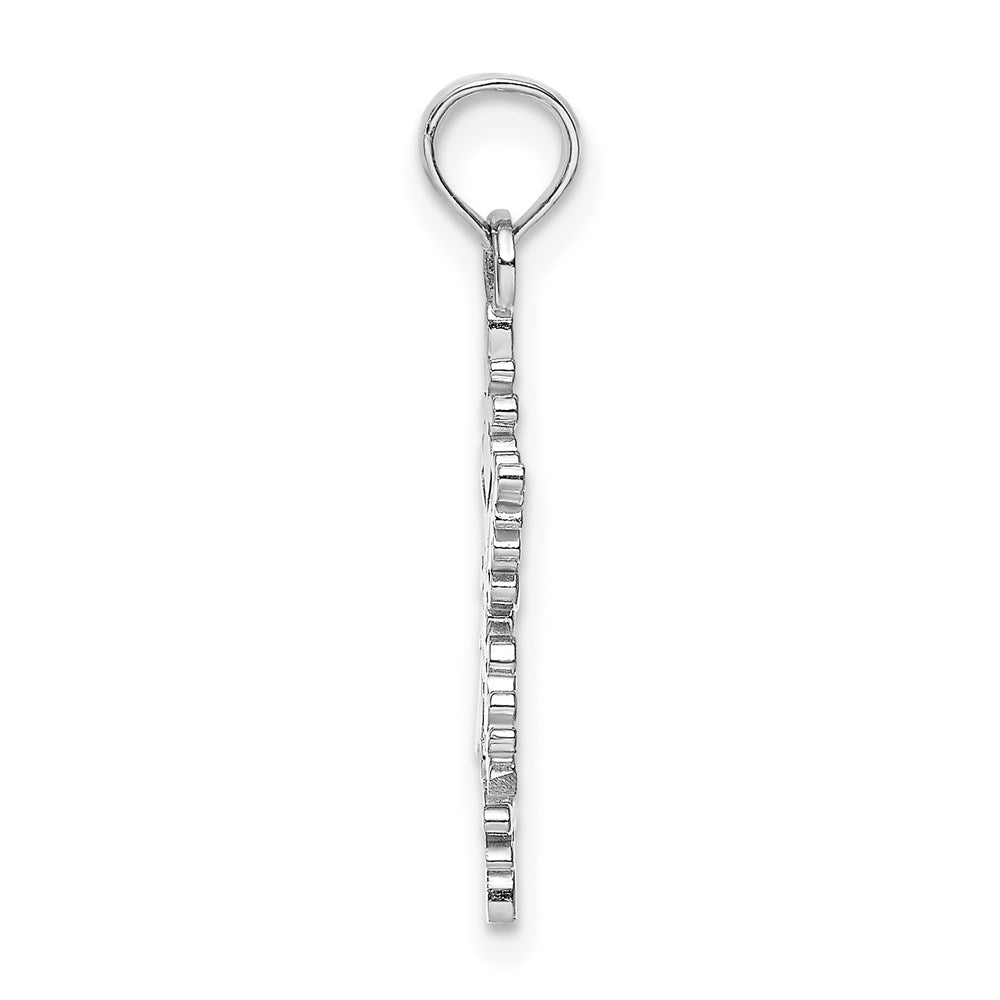 Million Charms 14K White Gold Themed Polished Snowflake Charm