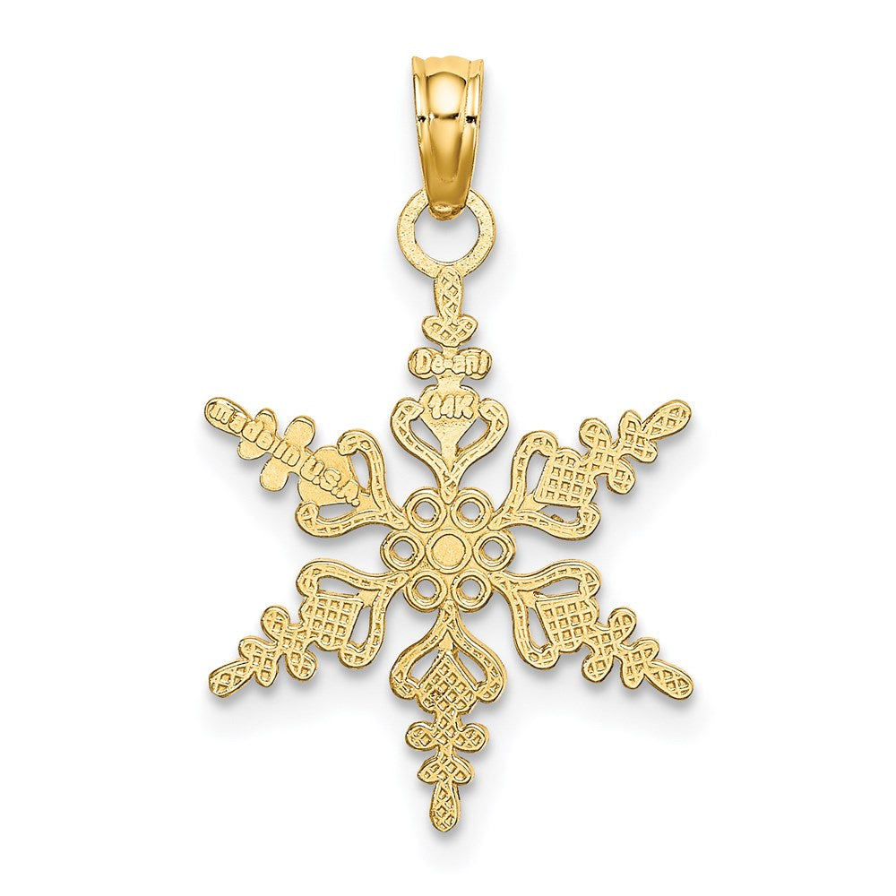 Million Charms 14K White Gold Themed Polished Snowflake Charm