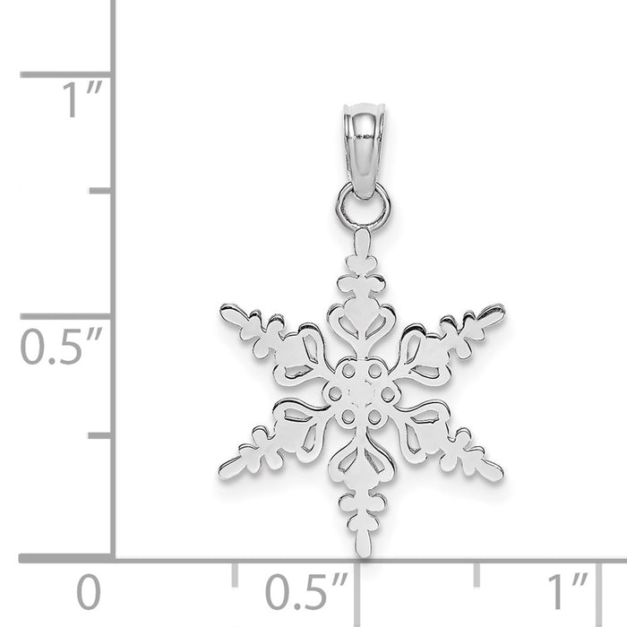 Million Charms 14K White Gold Themed Polished Snowflake Charm