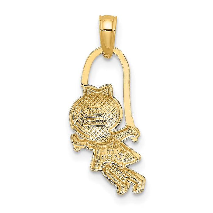 Million Charms 14K Yellow Gold Themed Girl With Jump Rope Charm