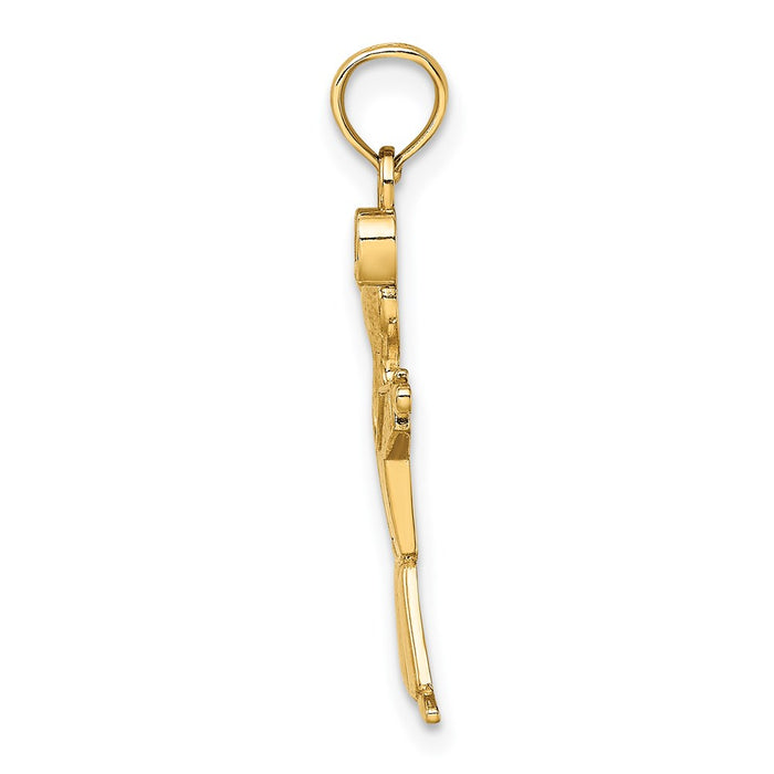 Million Charms 14K Yellow Gold Themed Polished Full Body Boy Charm