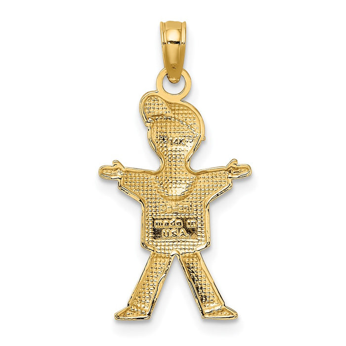 Million Charms 14K Yellow Gold Themed Polished Full Body Boy Charm