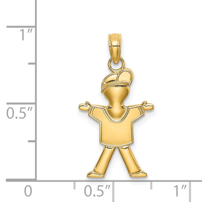 Million Charms 14K Yellow Gold Themed Polished Full Body Boy Charm