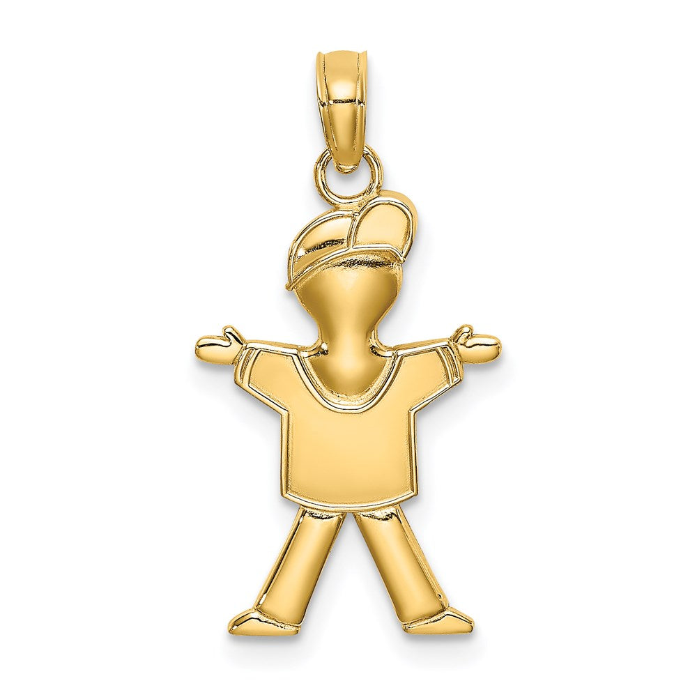 Million Charms 14K Yellow Gold Themed Polished Full Body Boy Charm