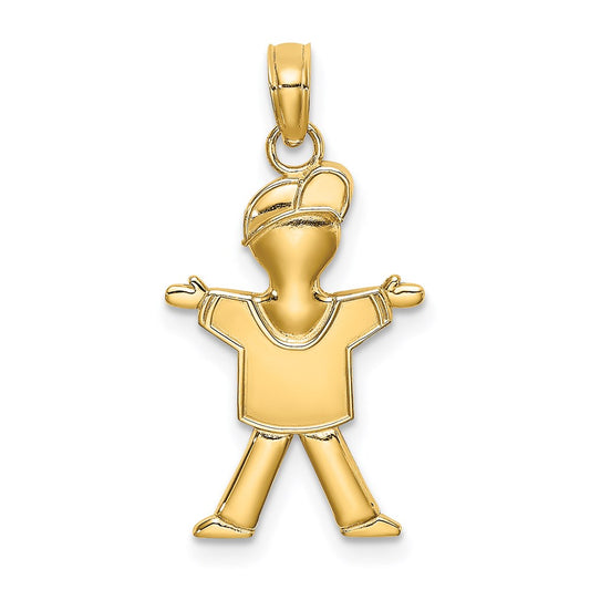 Million Charms 14K Yellow Gold Themed Polished Full Body Boy Charm