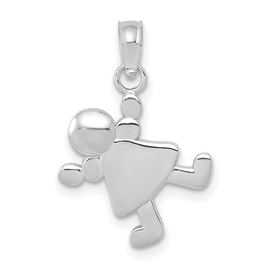 Million Charms 14K White Gold Themed Little Girl Charm