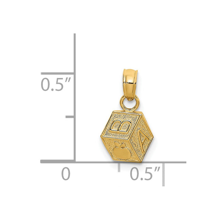 Million Charms 14K Yellow Gold Themed Baby Block Charm