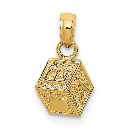 Million Charms 14K Yellow Gold Themed Baby Block Charm