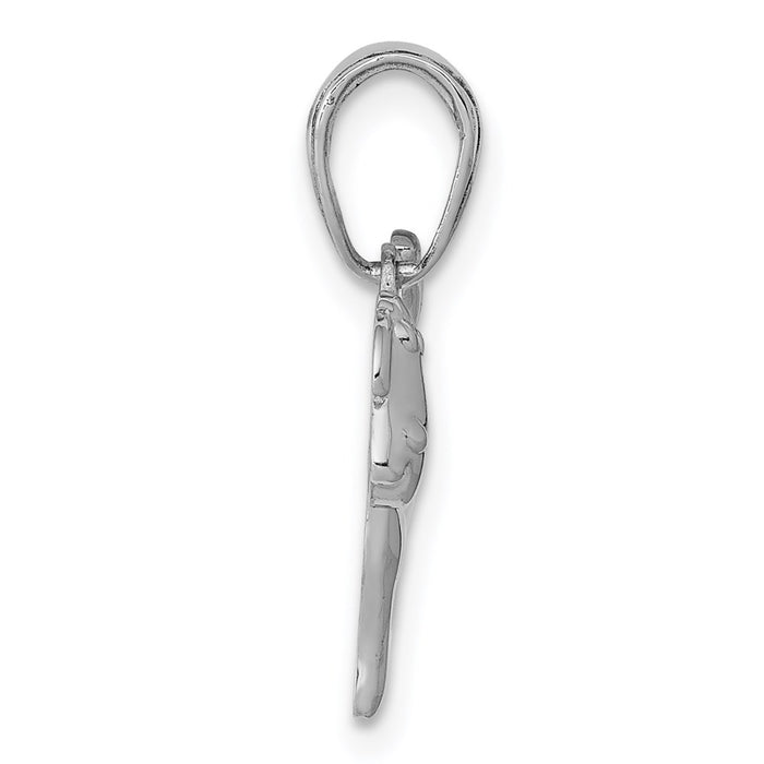 Million Charms 14K White Gold Themed Polished Dog Charm