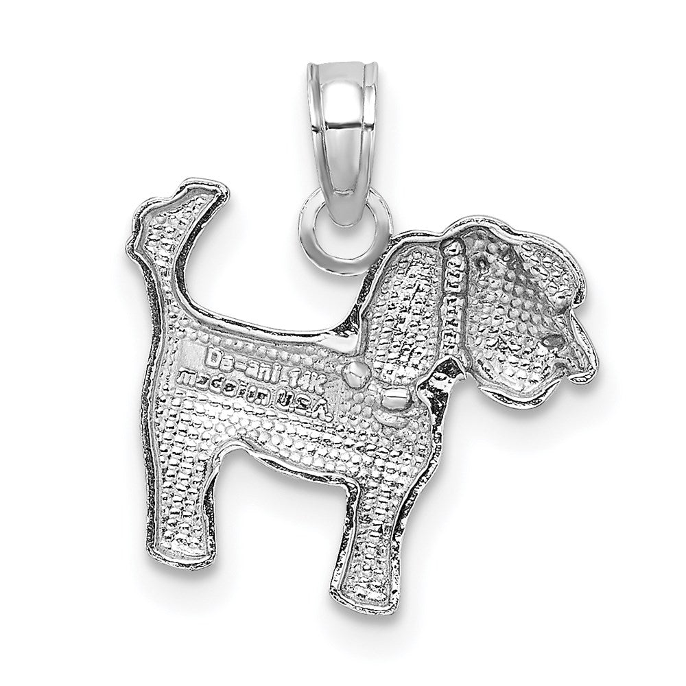 Million Charms 14K White Gold Themed Polished Dog Charm