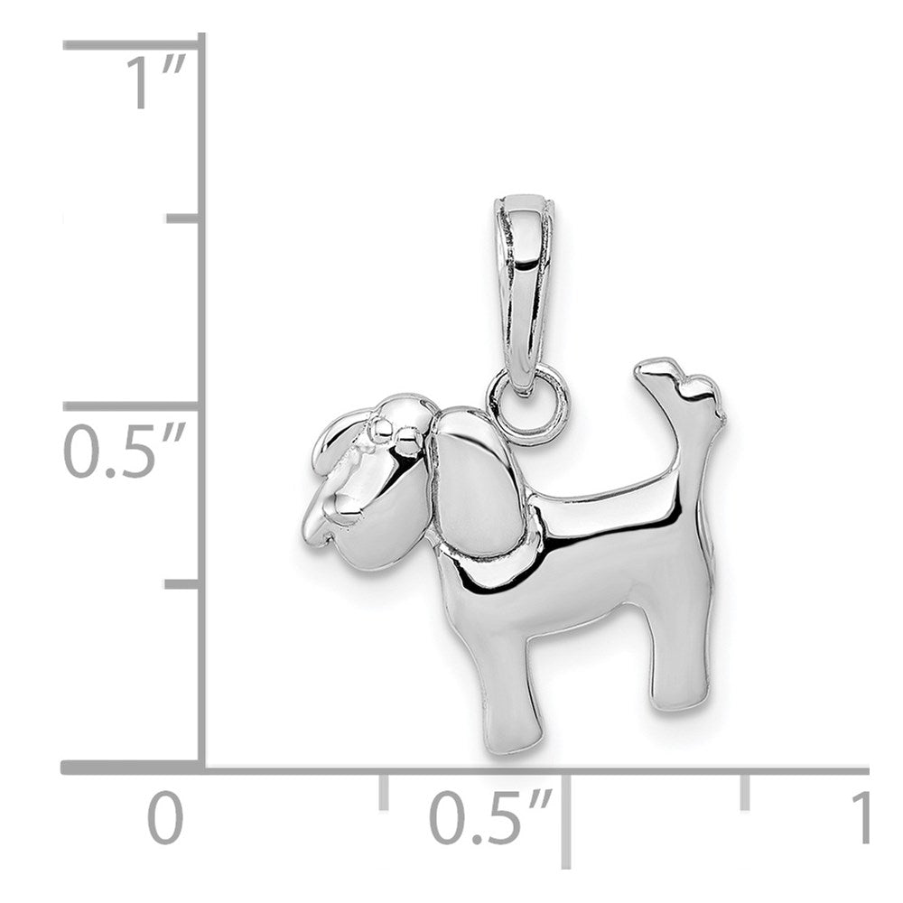 Million Charms 14K White Gold Themed Polished Dog Charm