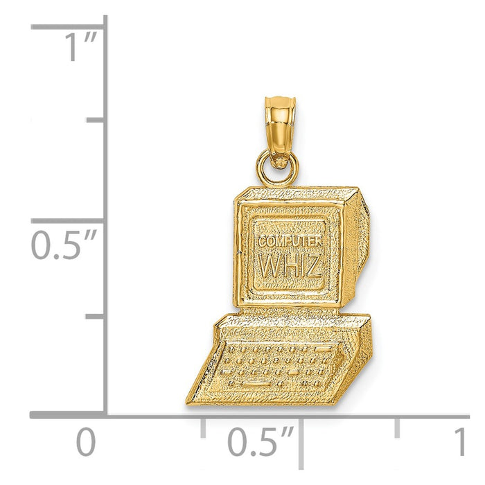 Million Charms 14K Yellow Gold Themed Computer Wiz Charm