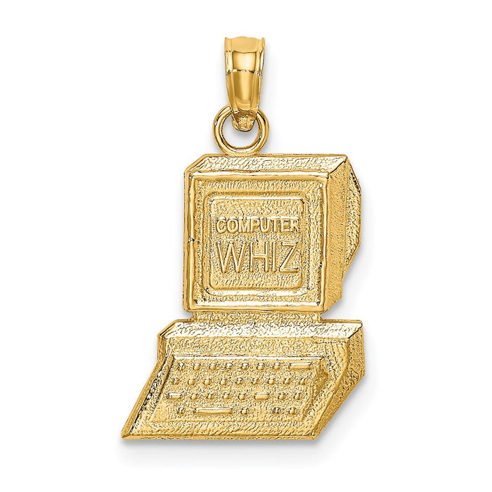 Million Charms 14K Yellow Gold Themed Computer Wiz Charm