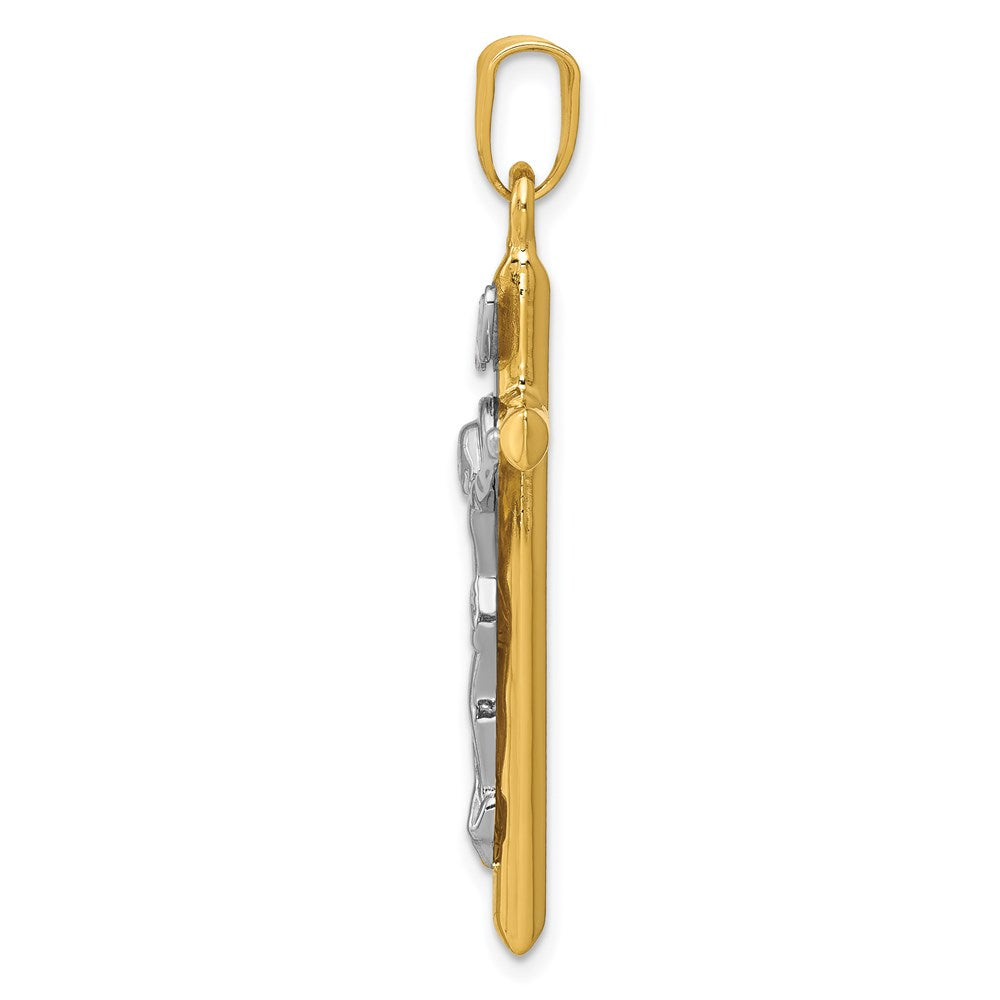 Million Charms 14K Two-Tone Inri Relgious Crucifix Pendant
