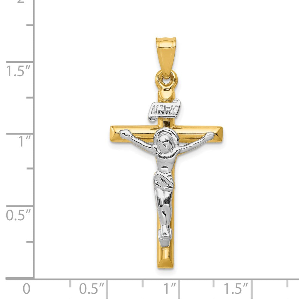 Million Charms 14K Two-Tone Inri Relgious Crucifix Pendant