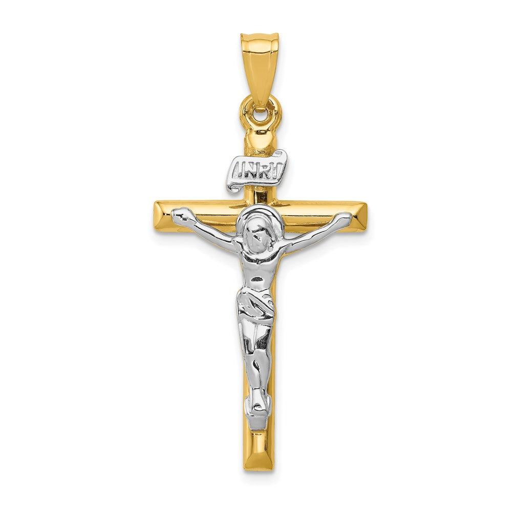 Million Charms 14K Two-Tone Inri Relgious Crucifix Pendant