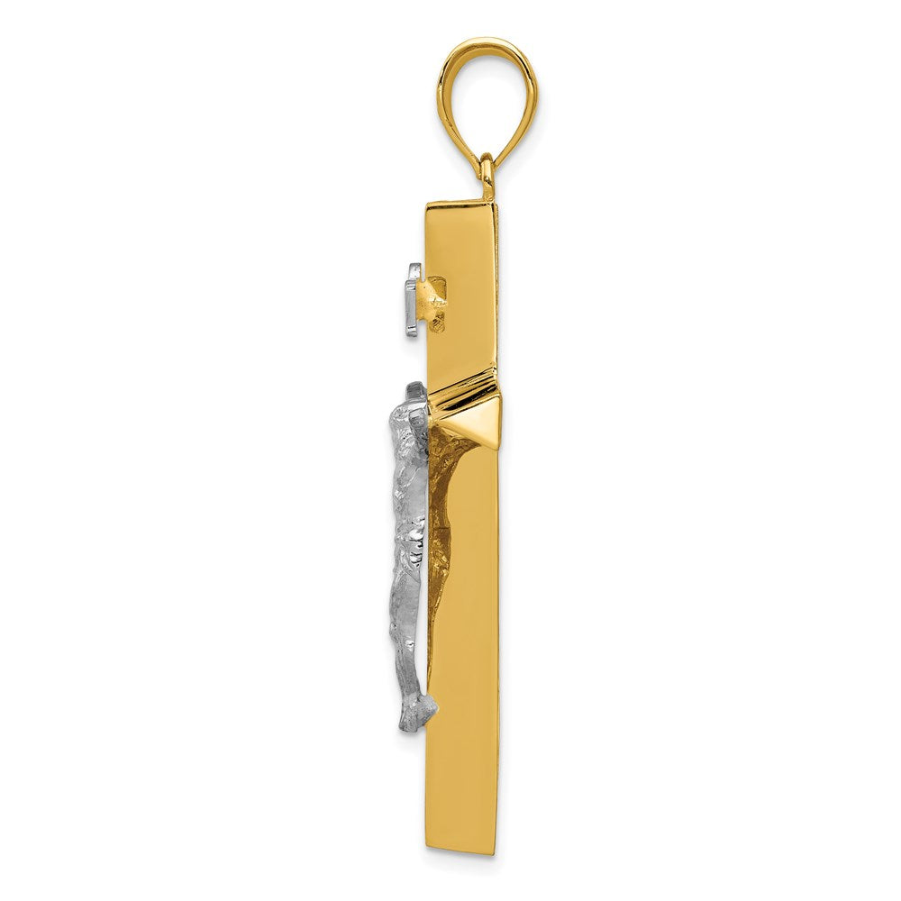 Million Charms 14K Two-Tone Inri Hollow Relgious Crucifix Pendant