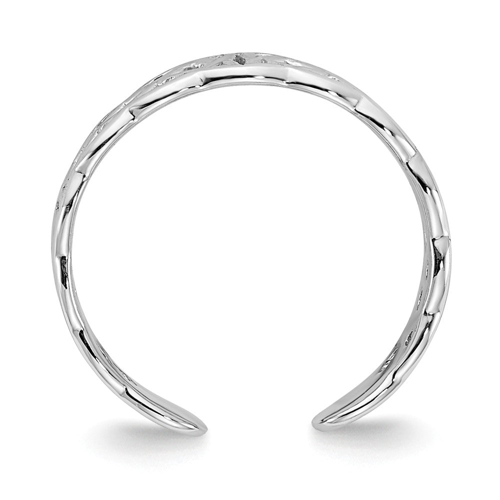 14k White Gold Polished with Design Toe Ring