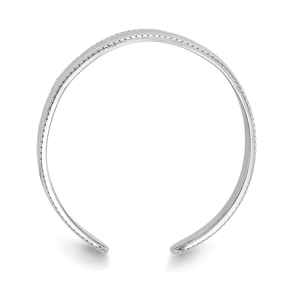 14k White Gold Mill Grain Adjustable Toe Ring