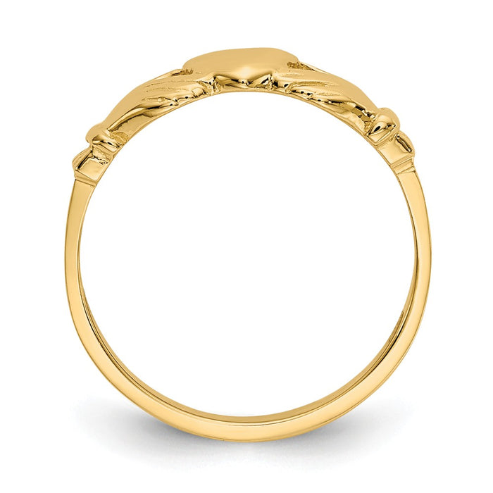 14k Yellow Gold Claddagh Baby Ring, Size: 1