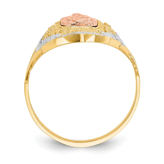 14k Yellow & Rose Gold with Rhodium Filigree Guadalupe Ring, Size: 8