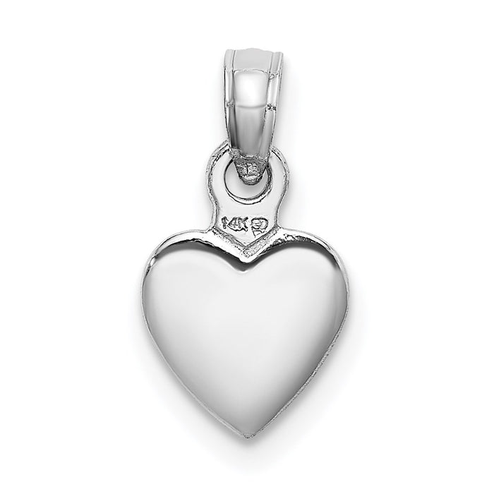 Million Charms 14K White Gold Themed Polished Heart Pendant