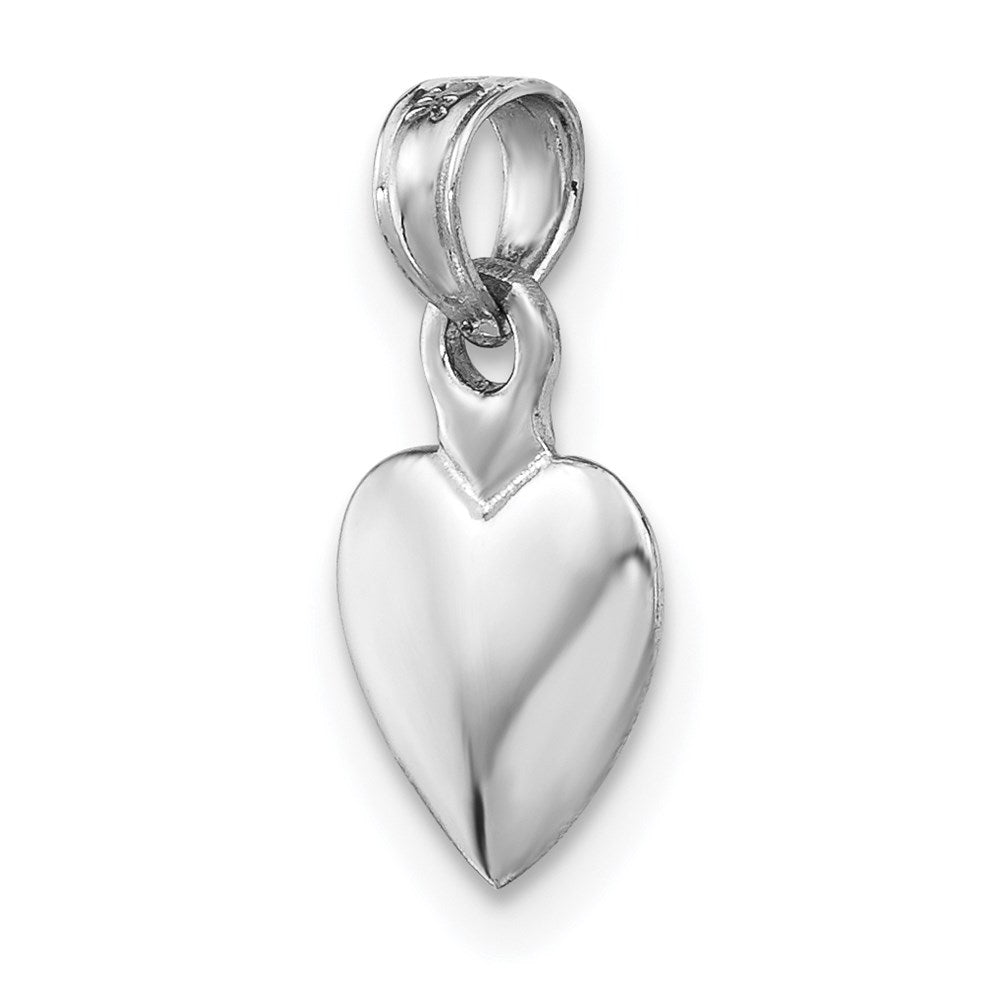 Million Charms 14K White Gold Themed Polished Heart Pendant