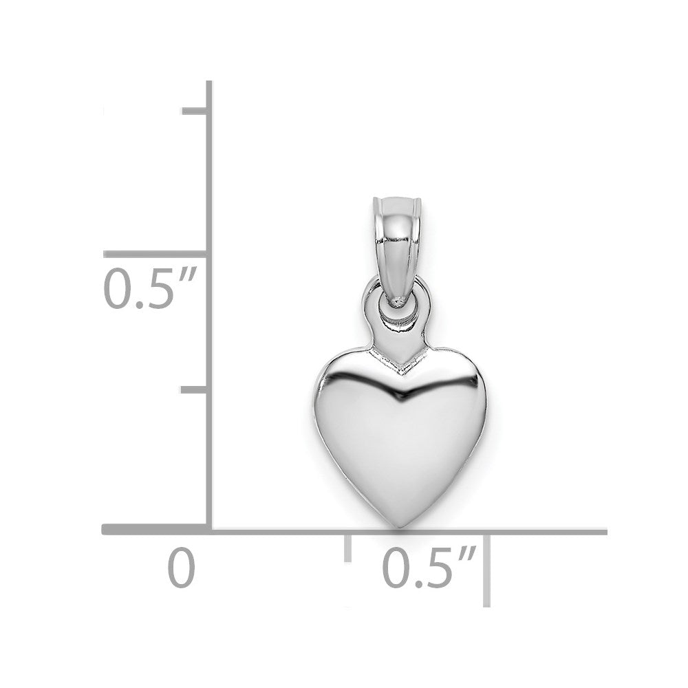 Million Charms 14K White Gold Themed Polished Heart Pendant