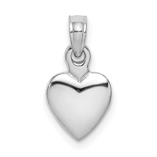 Million Charms 14K White Gold Themed Polished Heart Pendant