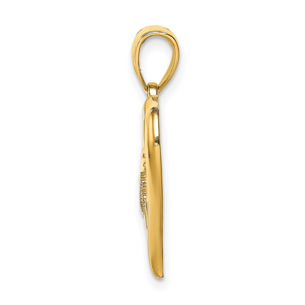 Million Charms 14K Yellow Gold Themed Polished Mom Heart Pendant