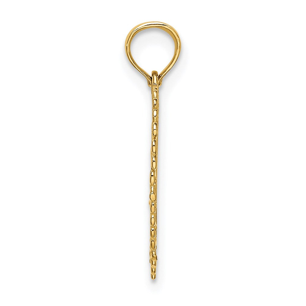 Million Charms 14K Yellow Gold Themed Gold Themed Polished Daddy'S Little Girl Textured Heart Charm