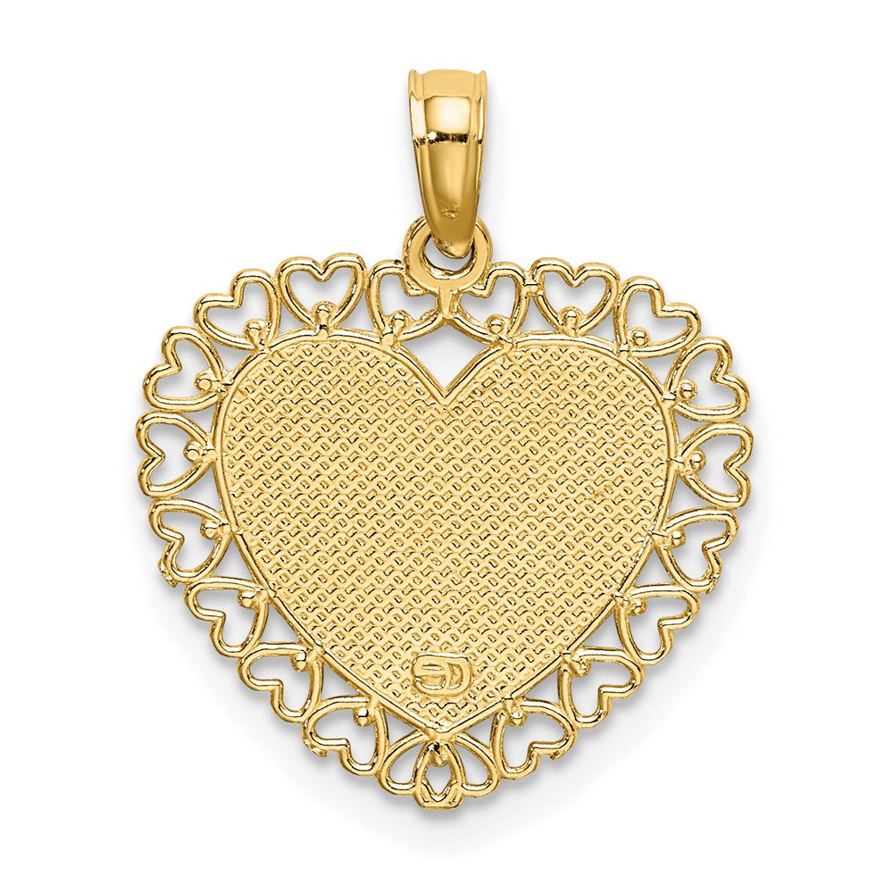 Million Charms 14K Yellow Gold Themed Gold Themed Polished Daddy'S Little Girl Textured Heart Charm
